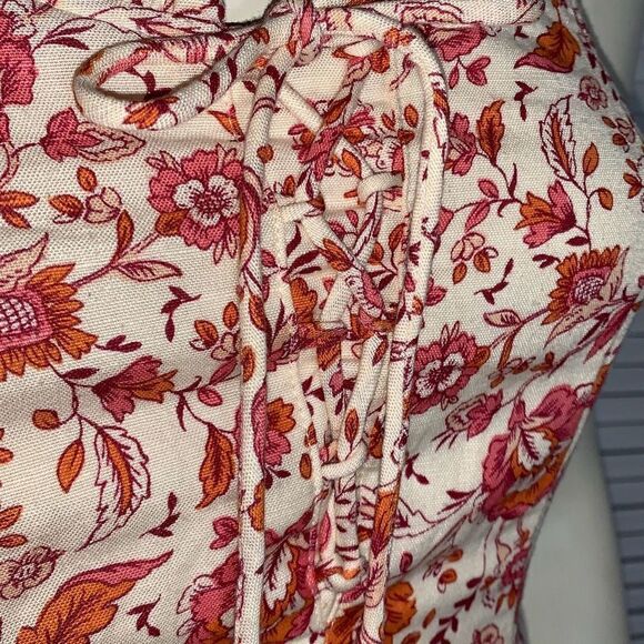 Japna Floral Midi Dress -  Tie Front Small - Picture 4 of 14